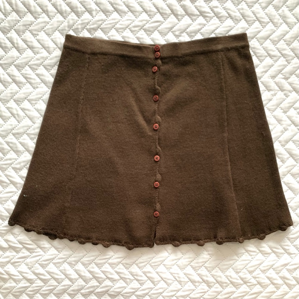 Vintage 60s 70s Ardee chocolate brown mini skirt, S - Picture 8 of 9